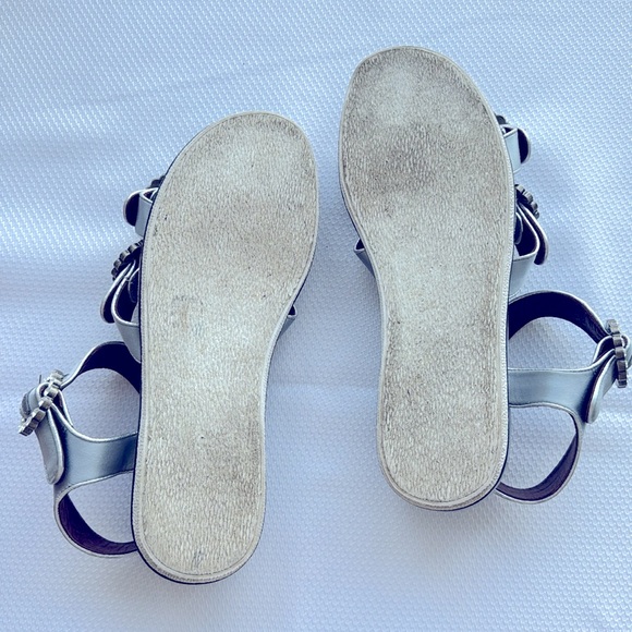 Marc By Marc Jacobs Light Blue Crystal Embellished Satin Charlotte Sandals - Picture 6 of 7